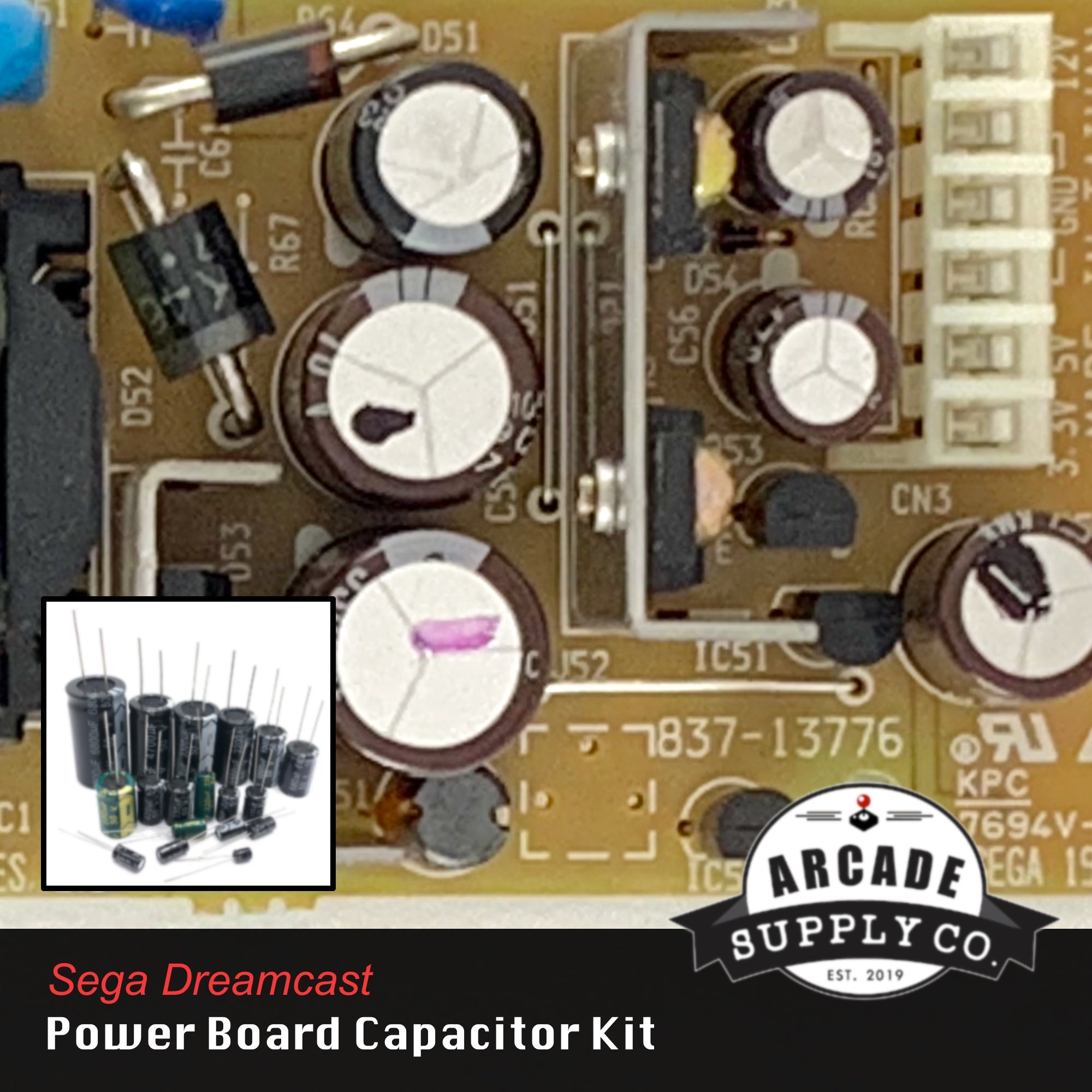 Sega Dreamcast Power Supply Capacitor Kit