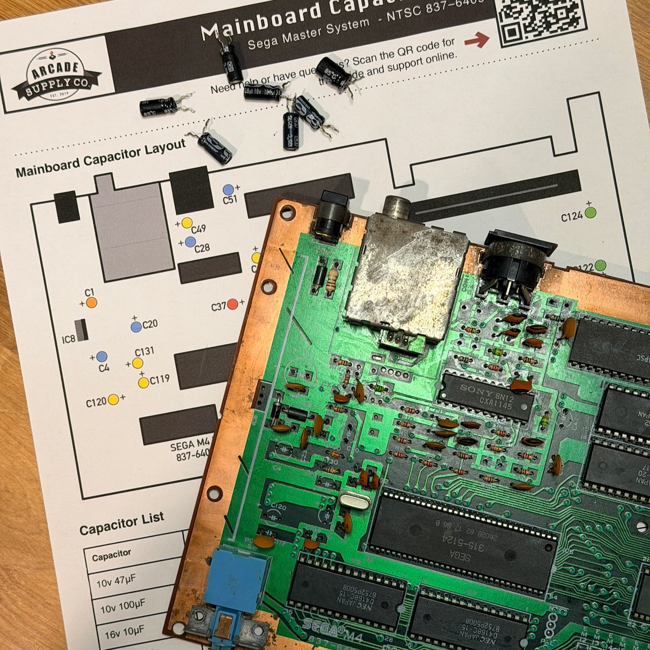 Sega Master System Capacitor Kit